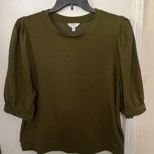 Time and Tru Quilted Olive Blouse